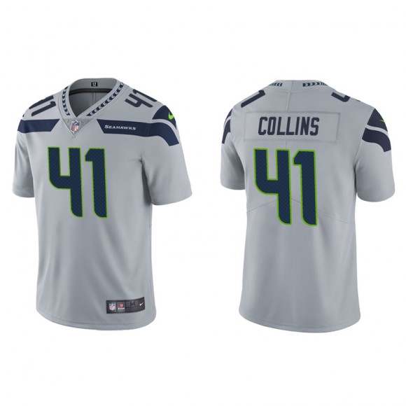 Men's Seattle Seahawks Alex Collins Gray Vapor Limited Jersey