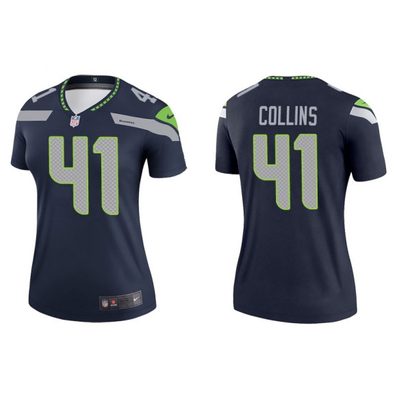 Women's Seattle Seahawks Alex Collins Navy Legend Jersey