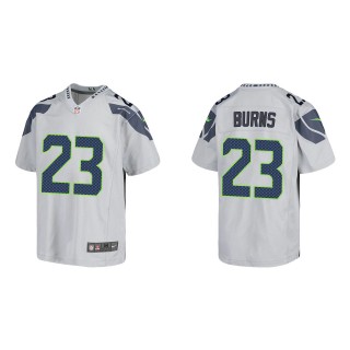 Youth Artie Burns Seahawks Gray Game Jersey