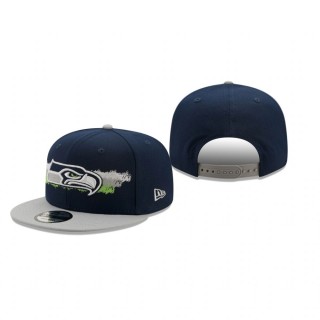 Seattle Seahawks College Navy Gray Scribble 9FIFTY Snapback Hat