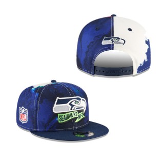 Men's Seattle Seahawks Navy 2022 Sideline 9FIFTY Ink Dye Snapback Hat