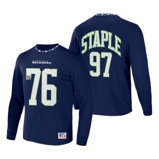 Men's Seattle Seahawks NFL x Staple Navy Core Team Long Sleeve T-Shirt