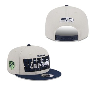 Men's Seattle Seahawks Stone College Navy 2023 NFL Draft 9FIFTY Snapback Adjustable Hat