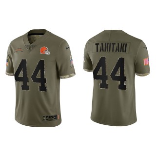 Sione Takitaki Cleveland Browns Olive 2022 Salute To Service Limited Jersey