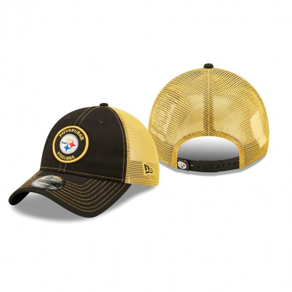 Pittsburgh Steelers Black Gold Circle 9TWENTY Trucker Snapback Hat