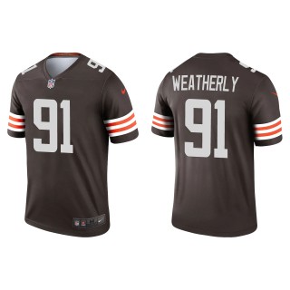 Men's Cleveland Browns Stephen Weatherly Brown Legend Jersey