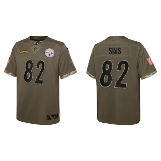 Steven Sims Youth Pittsburgh Steelers Olive 2022 Salute To Service Limited Jersey