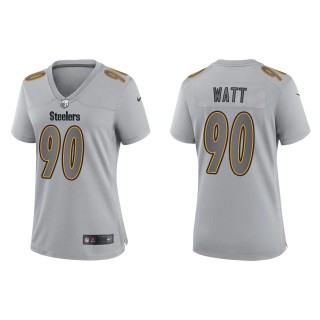 T.J. Watt Women's Pittsburgh Steelers Gray Atmosphere Fashion Game Jersey