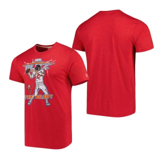Men's Tampa Bay Buccaneers Tom Brady Homage Heathered Red NFL Blitz Player Tri-Blend T-Shirt