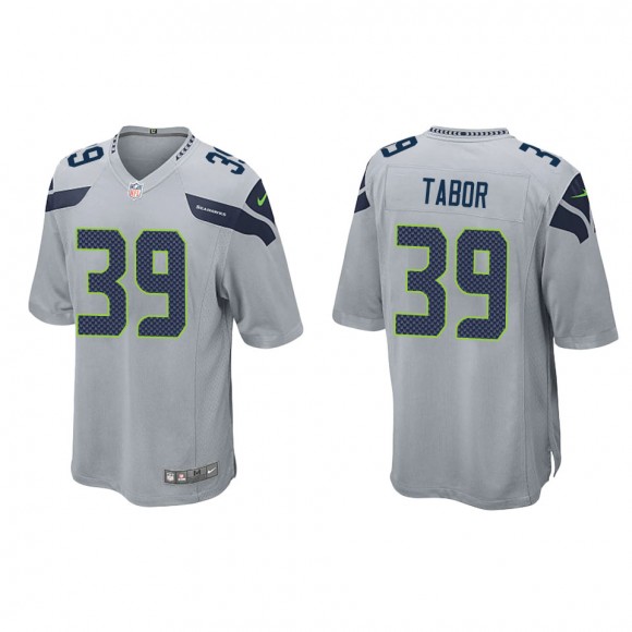 Men's Seattle Seahawks Teez Tabor Gray Game Jersey