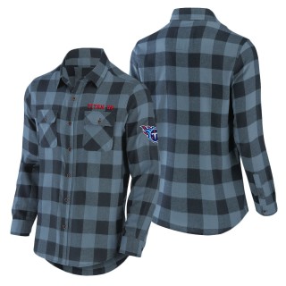 Men's Tennessee Titans NFL x Darius Rucker Collection by Fanatics Navy Flannel Long Sleeve Button-Up Shirt