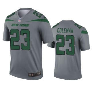 New York Jets Tevin Coleman Gray Inverted Legend Jersey