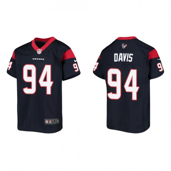 Youth Khalil Davis Texans Navy Game Jersey