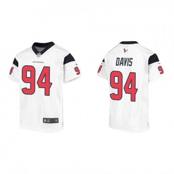 Youth Khalil Davis Texans White Game Jersey