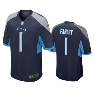 Tennessee Titans Caleb Farley Navy Game Jersey