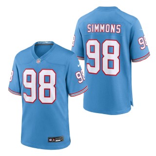 Tennessee Titans Jeffery Simmons Light Blue Oilers Throwback Alternate Game Player Jersey