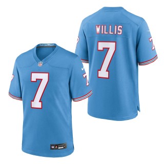 Tennessee Titans Malik Willis Light Blue Oilers Throwback Alternate Game Player Jersey