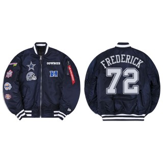 Travis Frederick Alpha Industries X Dallas Cowboys MA-1 Bomber Navy Jacket