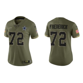 Travis Frederick Women's Dallas Cowboys Olive 2022 Salute To Service Limited Jersey