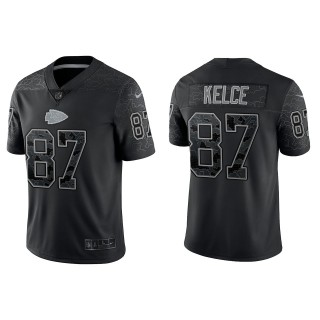Travis Kelce Kansas City Chiefs Black Reflective Limited Jersey