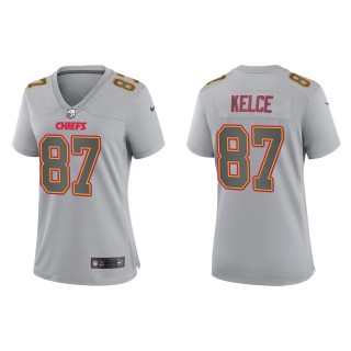 Travis Kelce Women's Kansas City Chiefs Gray Atmosphere Fashion Game Jersey