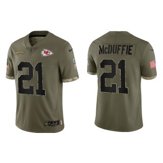 Trent McDuffie Kansas City Chiefs Olive 2022 Salute To Service Limited Jersey