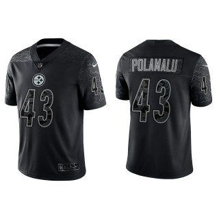 Troy Polamalu Pittsburgh Steelers Black Reflective Limited Jersey