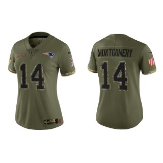 Ty Montgomery Women's New England Patriots Olive 2022 Salute To Service Limited Jersey