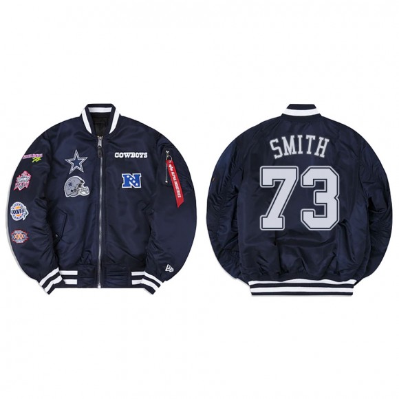 Tyler Smith Alpha Industries X Dallas Cowboys MA-1 Bomber Navy Jacket