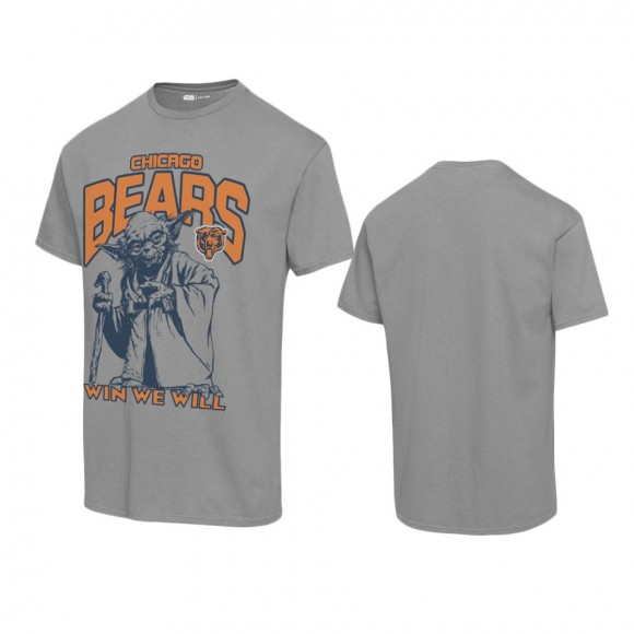 Unisex Chicago Bears Graphite Disney Star Wars Yoda Win We Will T-Shirt