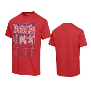 Unisex New England Patriots Red Disney Marvel Avengers Line-Up T-Shirt
