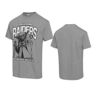 Unisex Las Vegas Raiders Graphite Disney Star Wars Yoda Win We Will T-Shirt