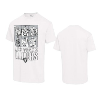 Unisex Las Vegas Raiders White Disney Marvel Avengers Line-Up T-Shirt