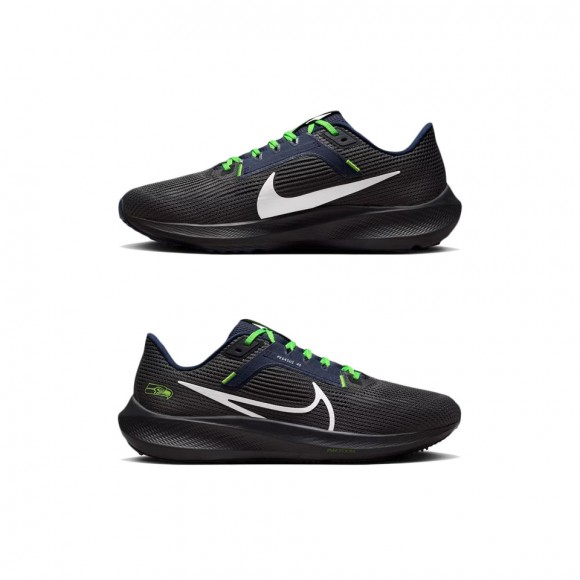 Unisex Seattle Seahawks Anthracite Zoom Pegasus 40 Running Shoes