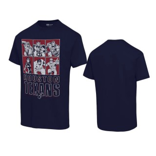 Unisex Houston Texans Navy Disney Marvel Avengers Line-Up T-Shirt