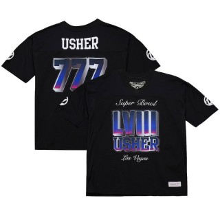 Unisex Usher Super Bowl LVIII Collection Black Triple Seven Legacy Jersey T-Shirt