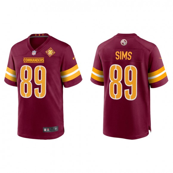 Cam Sims Washington Commanders Burgundy 90th Anniversary Game Jersey