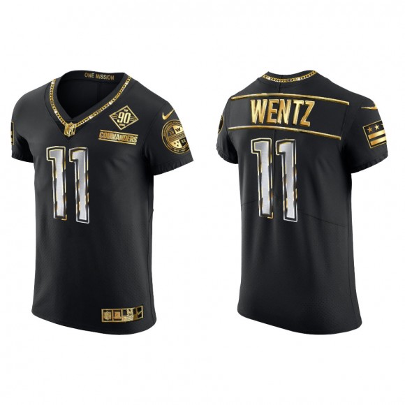 Carson Wentz Washington Commanders Black Gold 90th Anniversary Elite Jersey