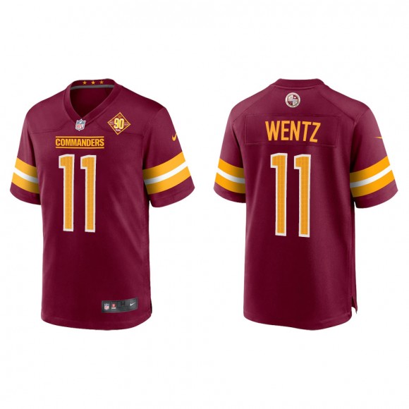 Carson Wentz Washington Commanders Burgundy 90th Anniversary Game Jersey