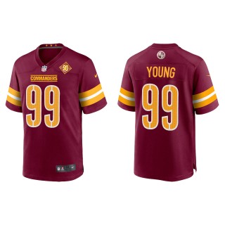 Chase Young Washington Commanders Burgundy 90th Anniversary Game Jersey