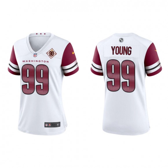 Chase Young Women's Washington Commanders White 90th Anniversary Game Jersey