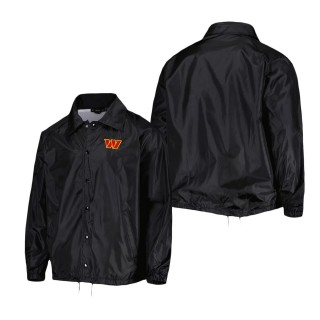 Washington Commanders Dunbrooke Black Coaches Classic Raglan Full-Snap Windbreaker Jacket