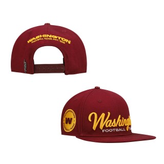 Men's Washington Football Team Pro Standard Burgundy Script Wordmark Snapback Hat