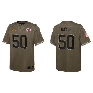 Willie Gay Jr. Youth Kansas City Chiefs Olive 2022 Salute To Service Limited Jersey