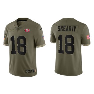 Willie Snead IV San Francisco 49ers Olive 2022 Salute To Service Limited Jersey