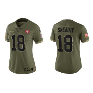 Willie Snead IV Women's San Francisco 49ers Olive 2022 Salute To Service Limited Jersey