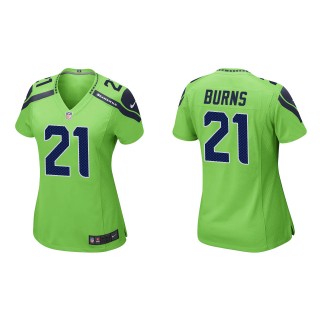 Women's Seattle Seahawks Artie Burns Neon Green Game Jersey
