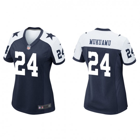 Women's Dallas Cowboys Israel Mukuamu Navy Alternate Game Jersey