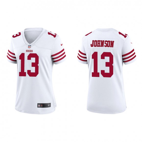 Women's San Francisco 49ers KeeSean Johnson White Game Jersey