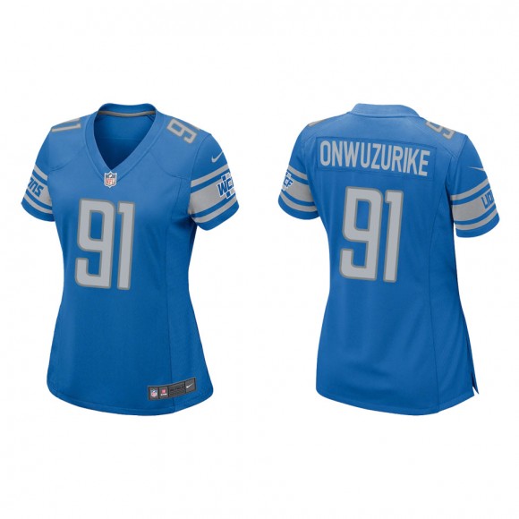 Women's Detroit Lions Levi Onwuzurike Blue Game Jersey